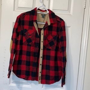 Roots Cabin plaid button-up long-sleeve